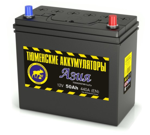 Аккумулятор АЗИЯ 6СТ-50 LR (440А) о/п Ca/Ca (-;+)