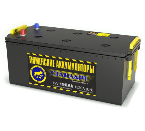Аккумулятор 6СТ-190 L (1320А) конус п/п СТАНДАРТ Ca/Ca (-;+)