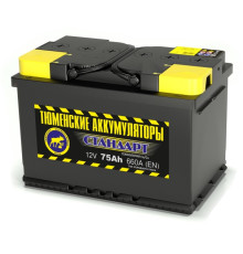 Аккумулятор 6СТ-75 L (660А) п/п СТАНДАРТ Ca/Ca (+;-)