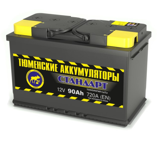 Аккумулятор 6СТ-90 L (720А) п/п СТАНДАРТ Ca/Ca (+;-)