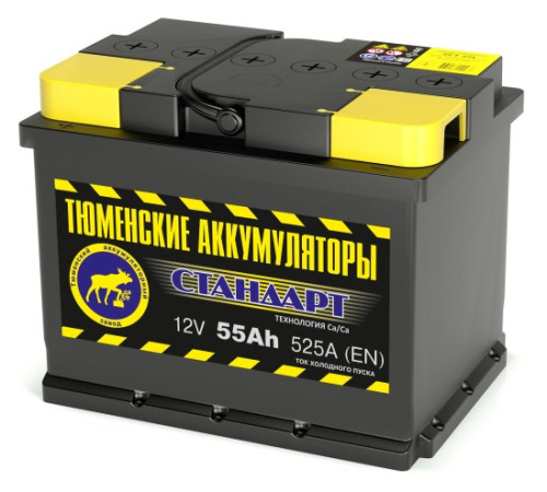 Аккумулятор 6СТ-55 L (525А) п/п СТАНДАРТ Ca/Ca (+;-)