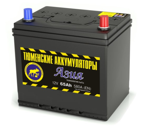Аккумулятор АЗИЯ 6СТ-65 LR (580А) о/п Ca/Ca (-;+) (B1 бортик) 70D23L
