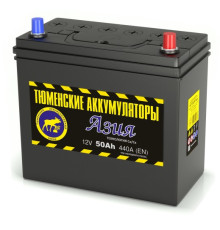 Аккумулятор АЗИЯ 6СТ-50 L (440А) п/п Ca/Ca (+;-)