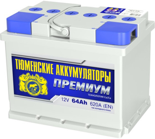 Аккумулятор 6СТ-64 LR (620А) о/п ПРЕМИУМ Ca/Ca (-;+)